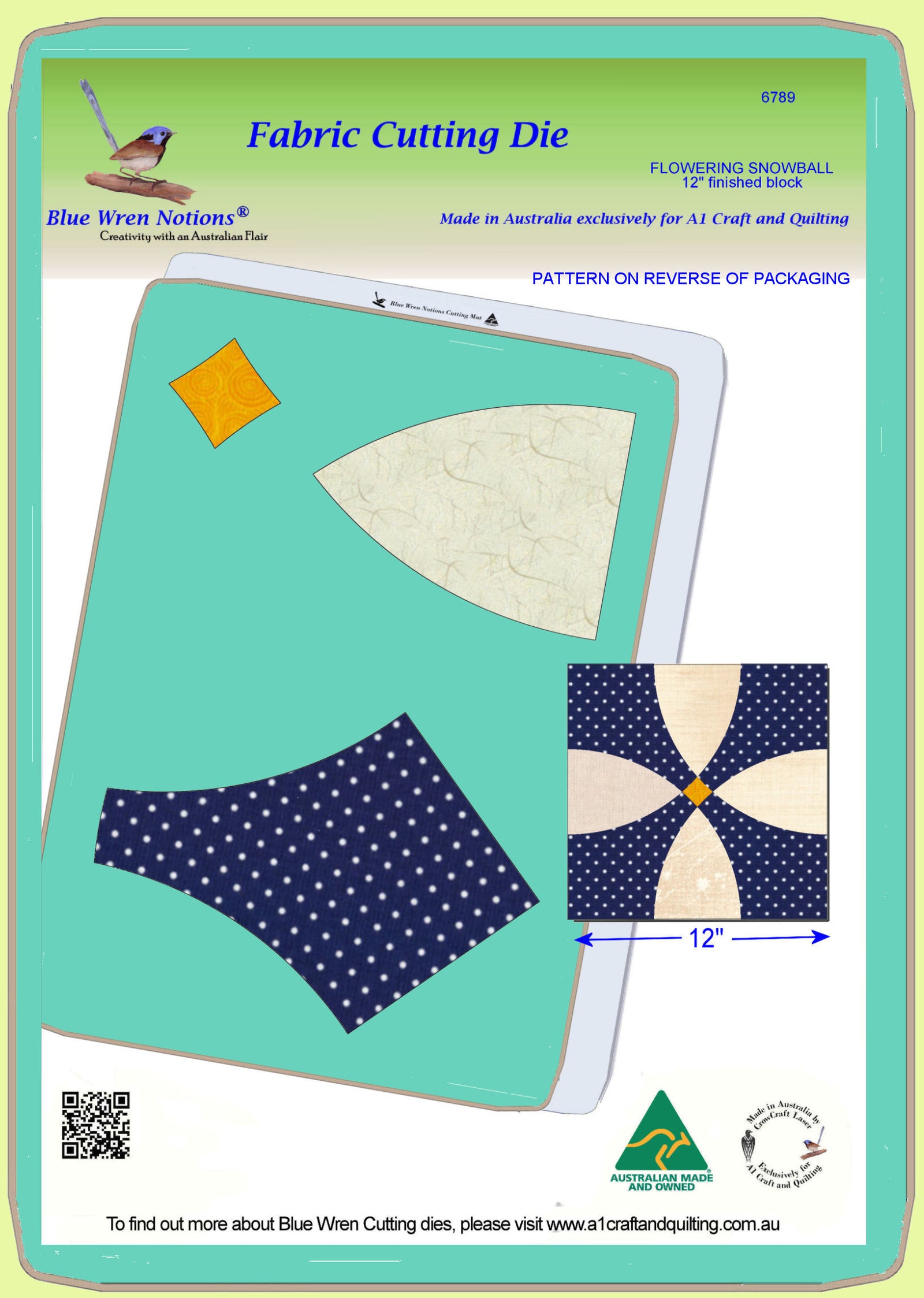 Flowering Snowball - 6789 - makes a 12" finished block - mat included