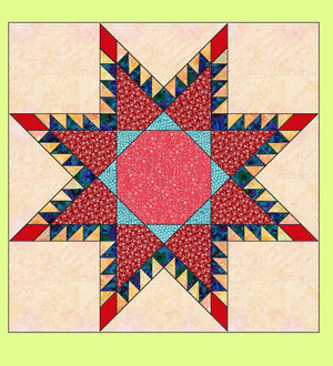 Feathered Star - 6791- makes a 20" finished block - pattern instructions and mat included
