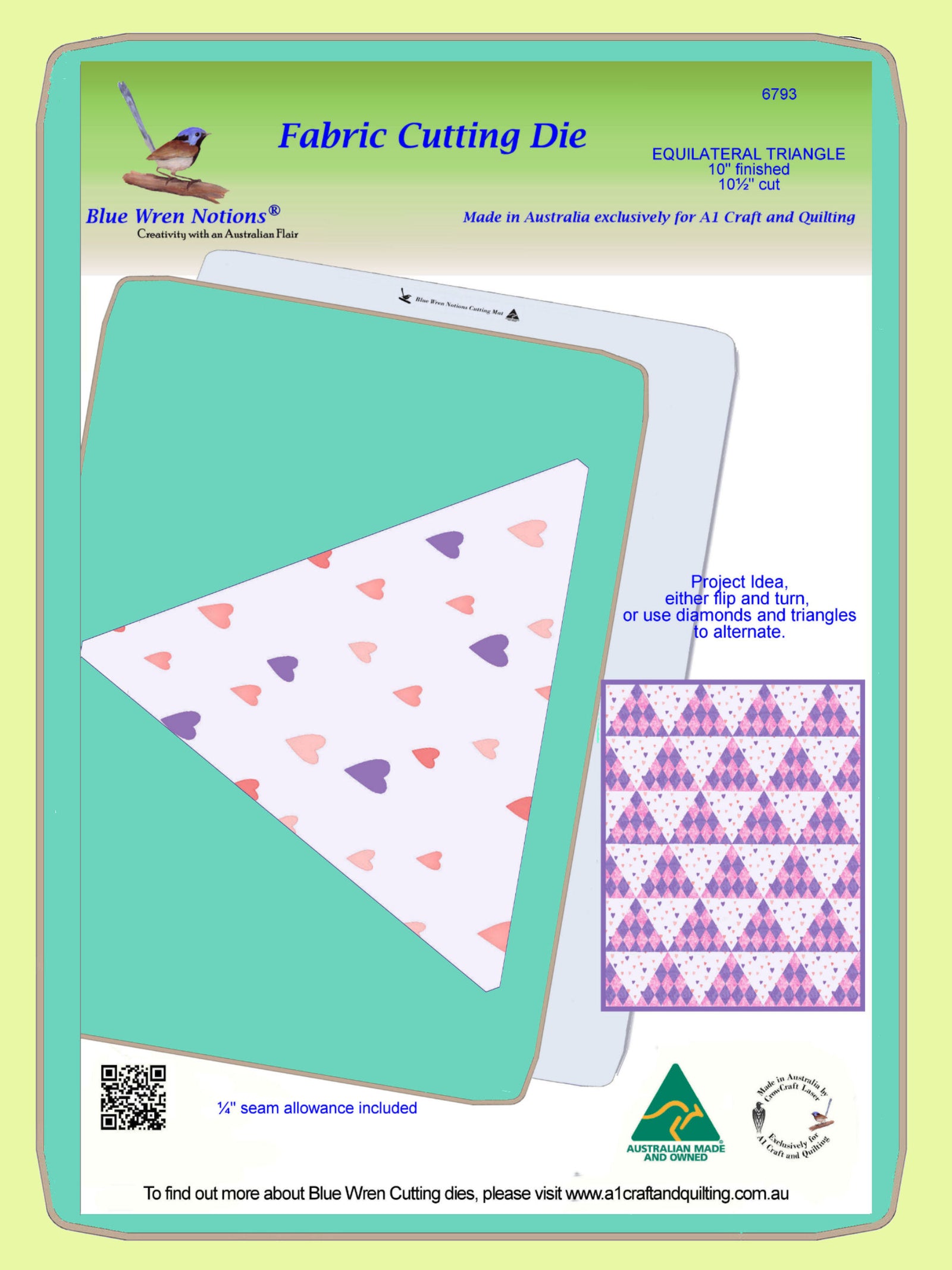 Triangle, Equilateral - 10" finished,  - 6793 - Mat (2015) included.