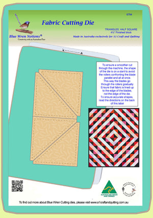 Triangles, Half Square  4½" finished block - 6794 - mat included