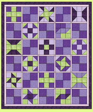 Fair Dinkum #3 6" & 4" finished squares, 4" finished half square triangles -6803-mat included