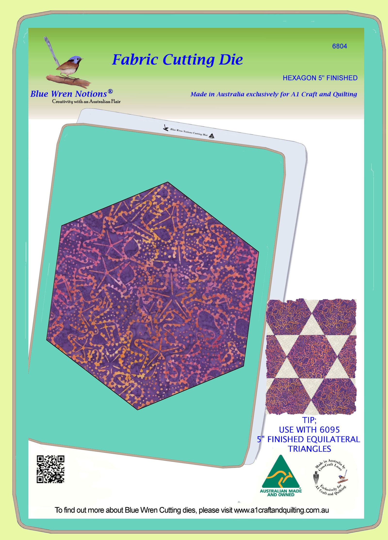 Hexagon 5" finished sides - 6804 - Mat Included