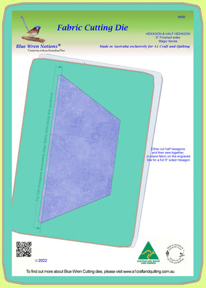Hexagon & Half Hexagon 6" finished sides - Magic Series - 6806 - Mat Included