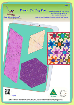 Hexagon Set 3½" cut sides with half hexies and triangles - 6809 - Mat Included