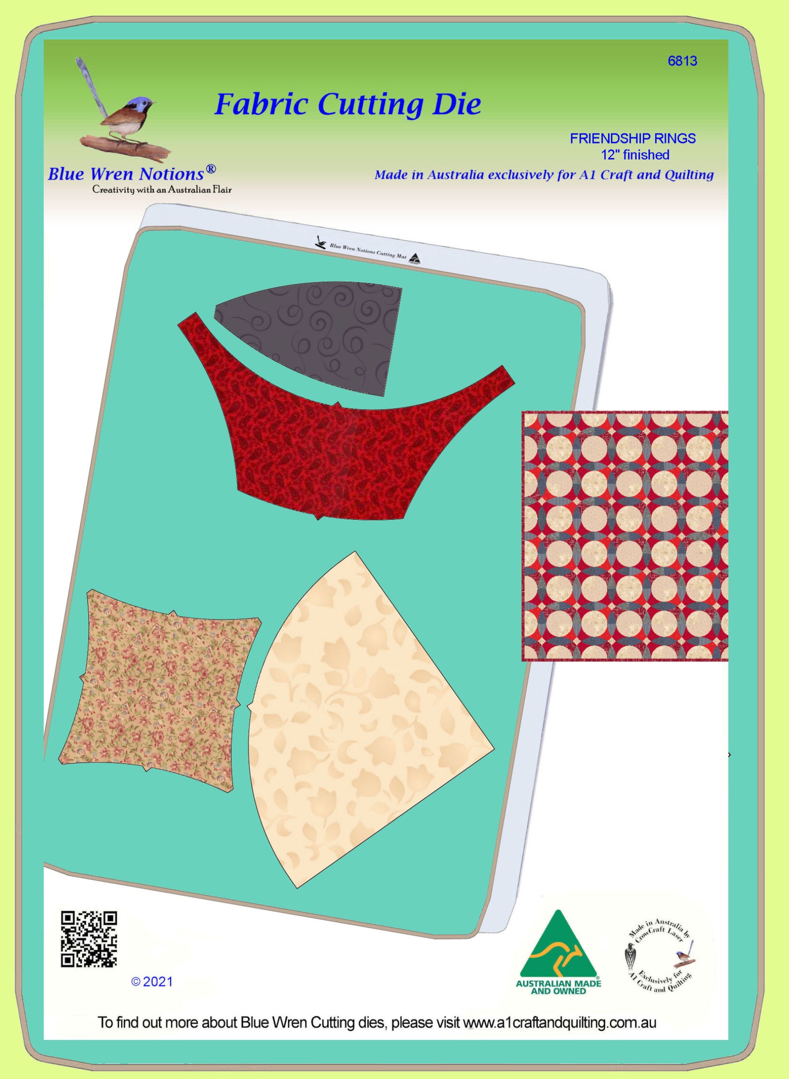 Friendship Circles - 12" finished block - 6813 - mat included