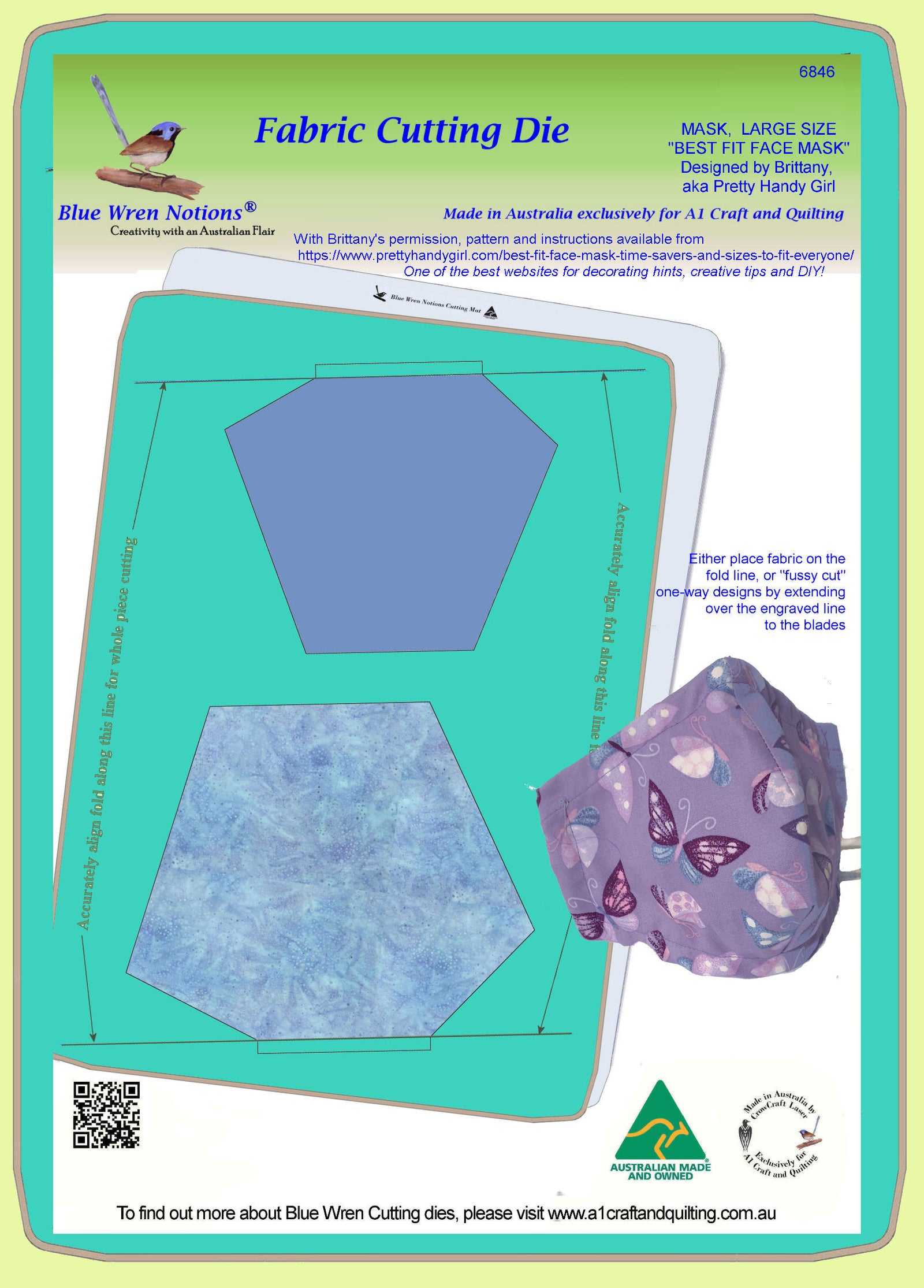 Mask, Large - Best fit Face Mask, made with permission - 6846 - Mat included