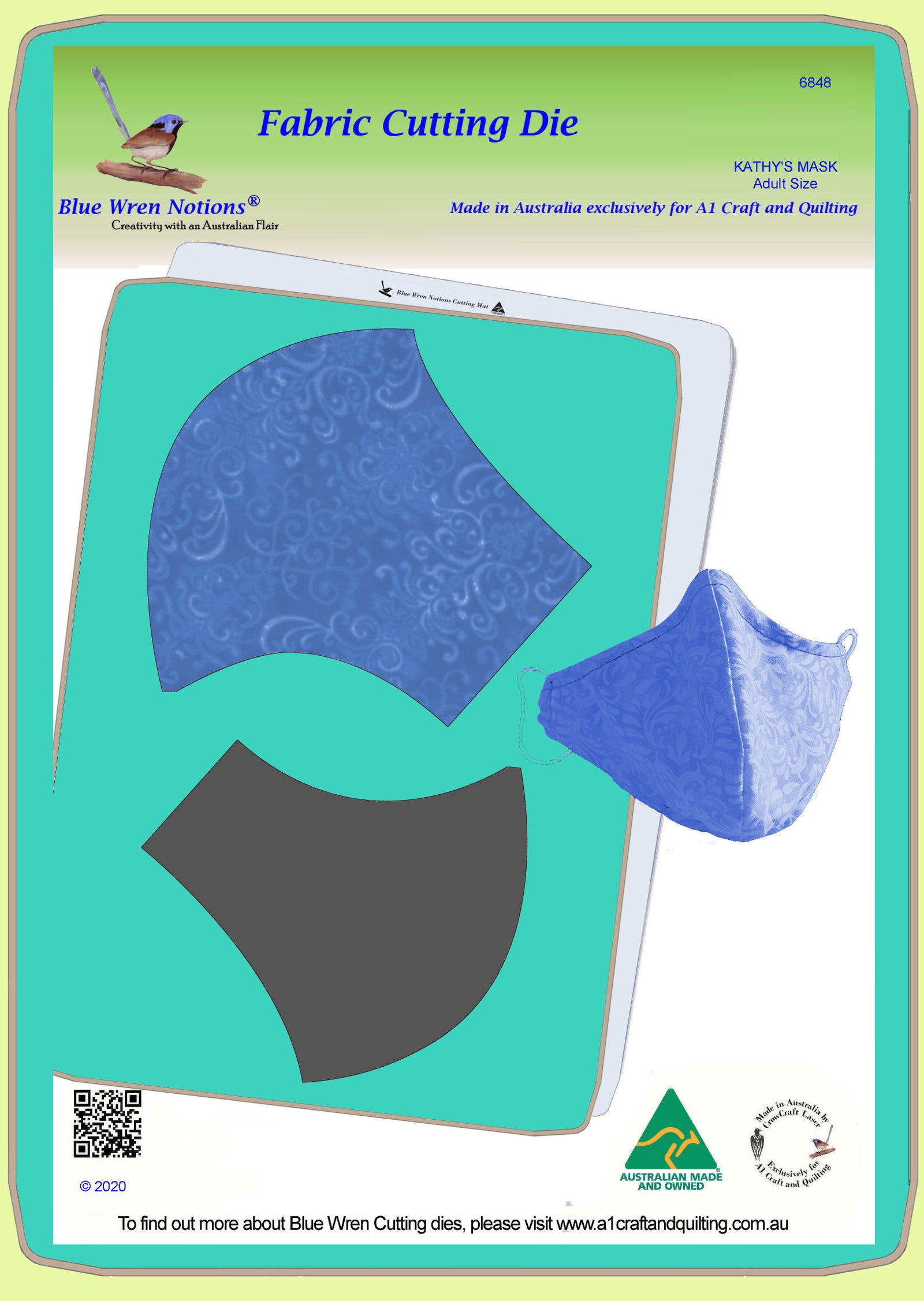 Mask, Kathy's Adult Size, made with permission - 6848, pattern and Mat included