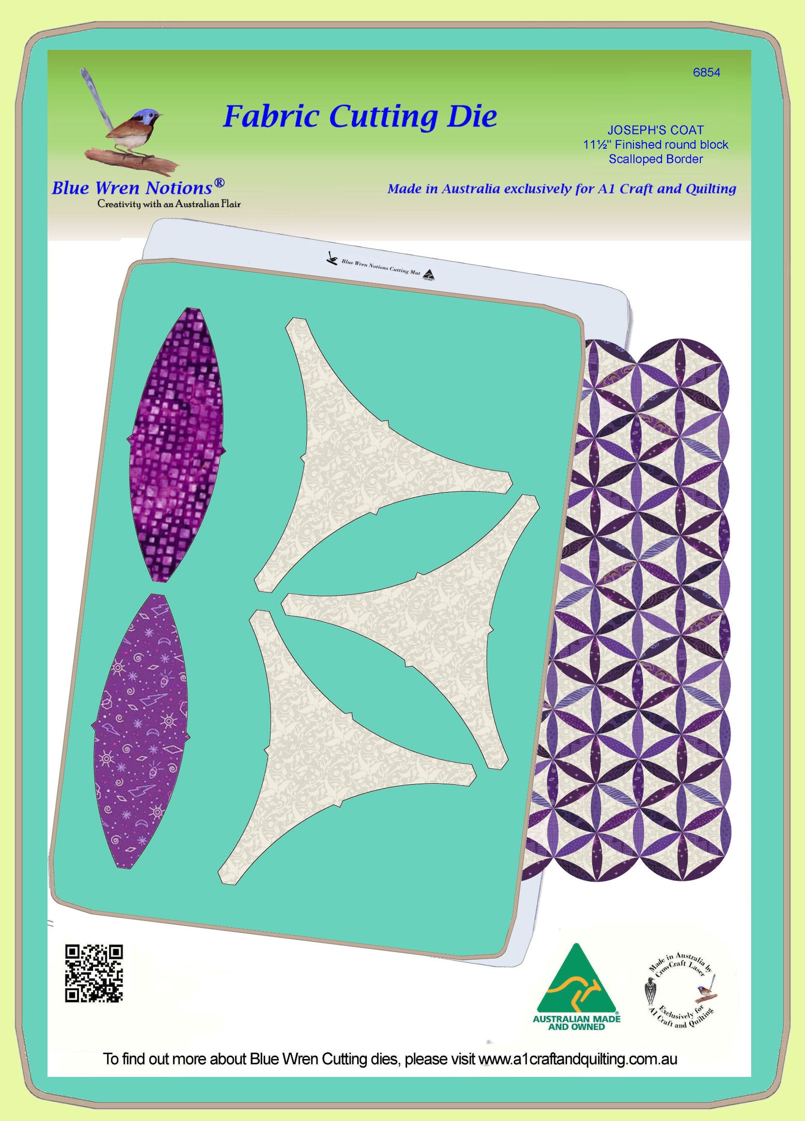 Joseph's Coat - 6854 - makes a 11½" finished round block - Pattern and mat included