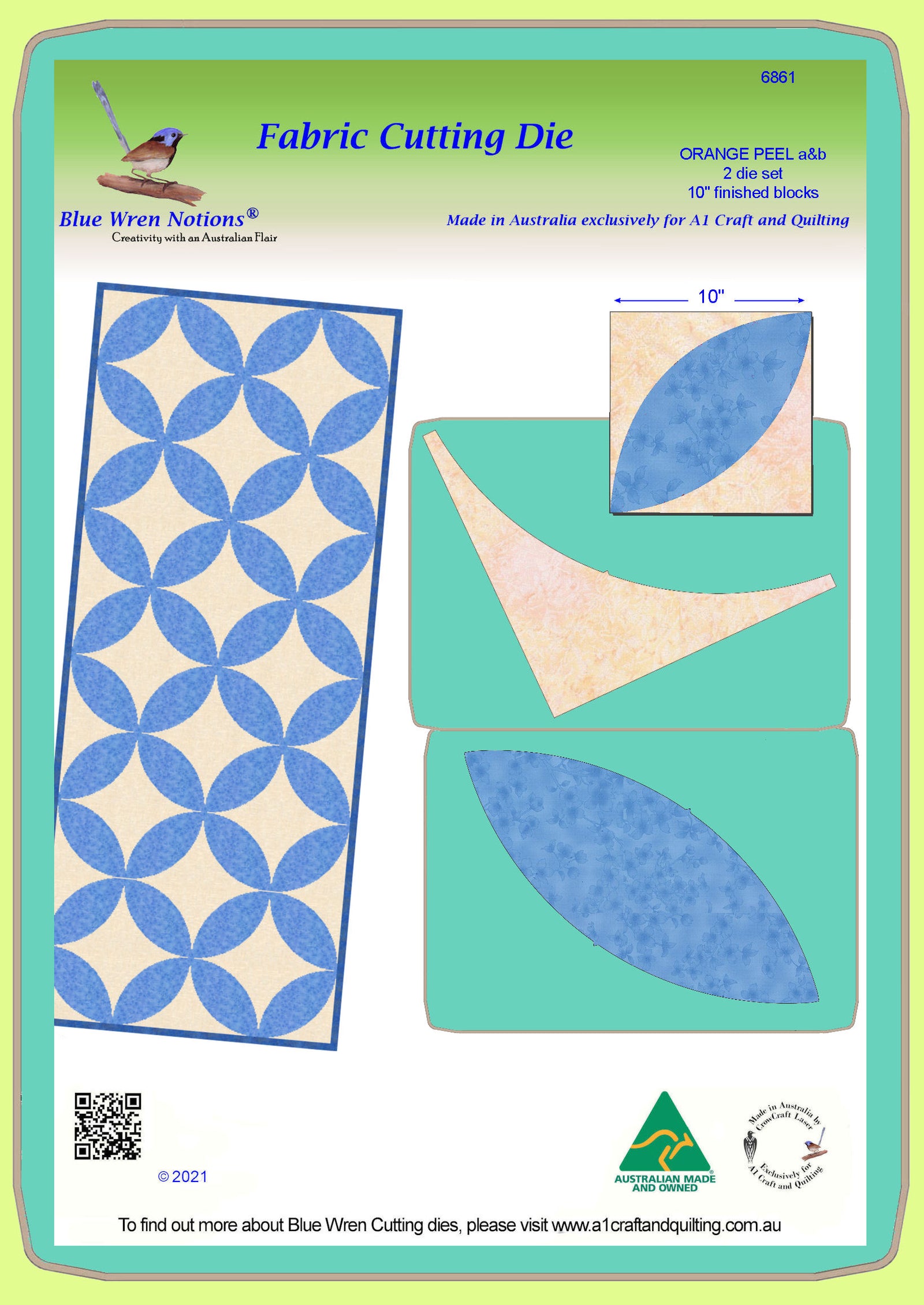 Orange Peel 10" finished, 2 die set - 6861 -  mat included