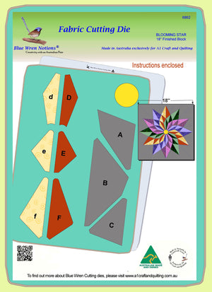 Blooming Star - 6862- makes an 18" block - pattern instructions and mat included
