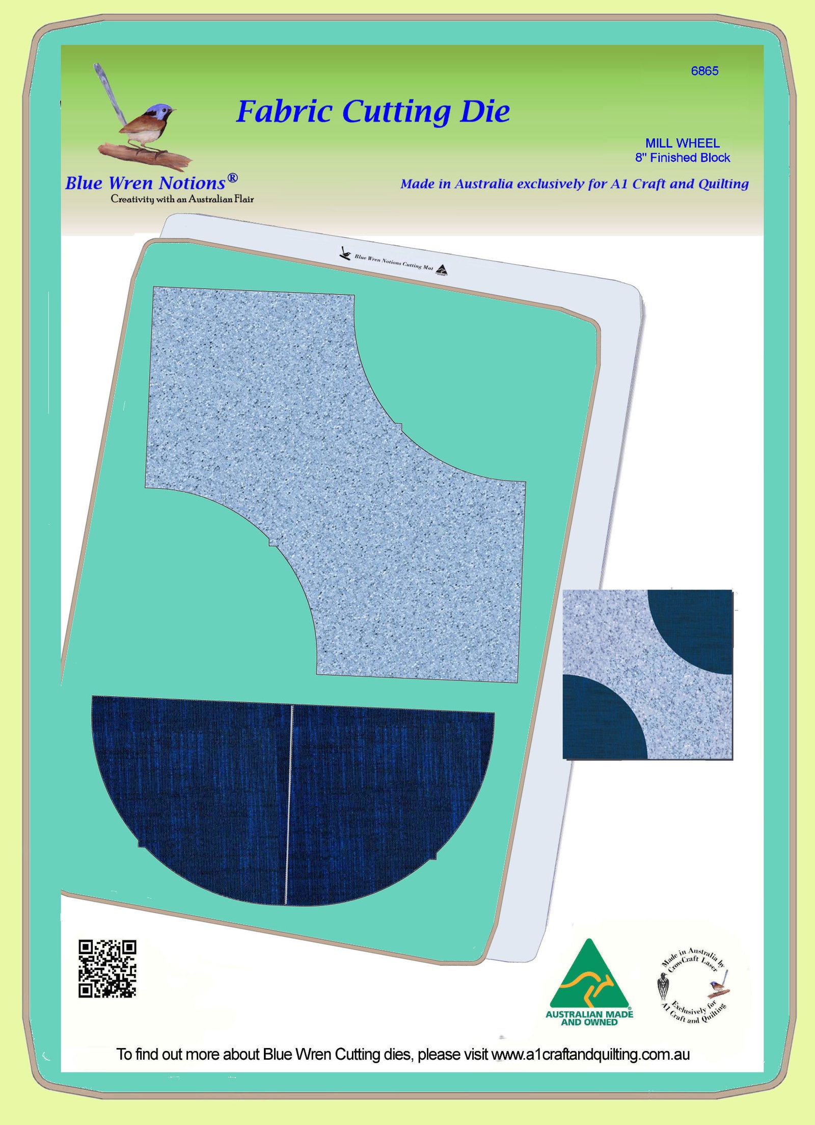 Mill Block  8" finished block- 6865 -  mat included