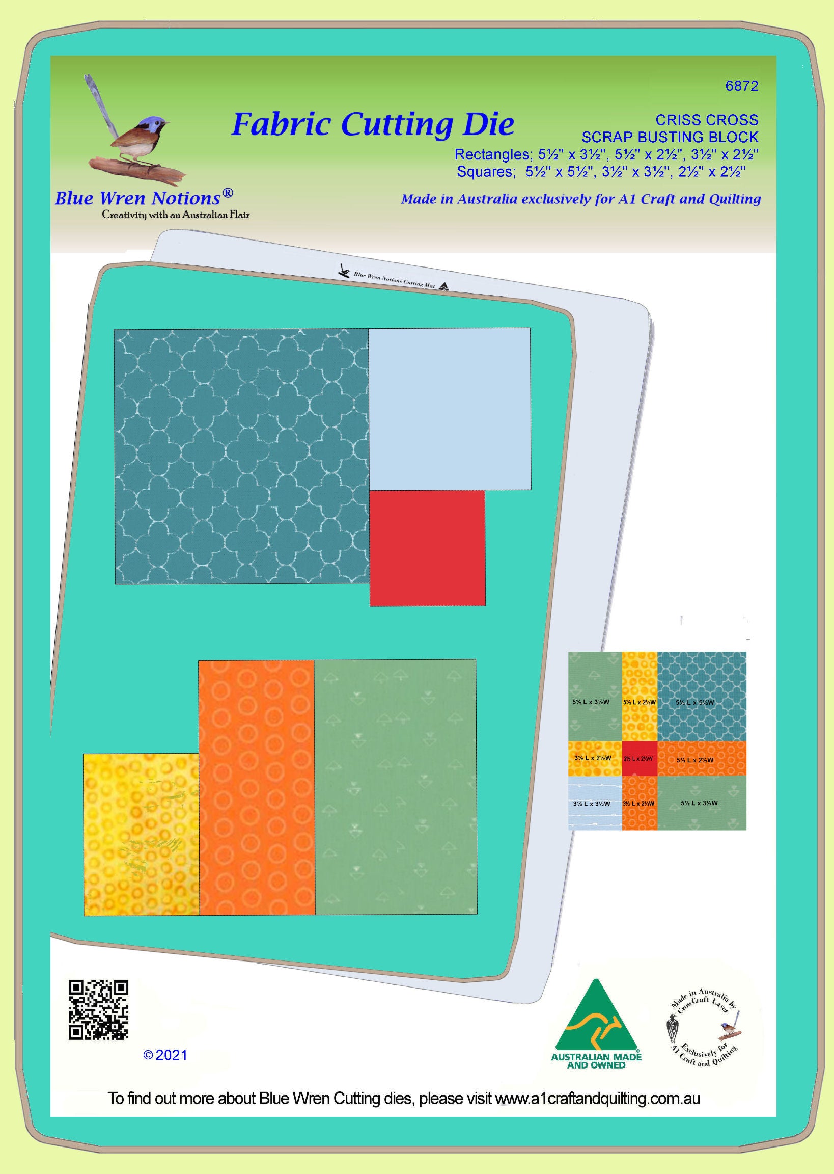 Criss Cross  Scrap Buster 10"finished block- 9004, was 6872 -  mat included