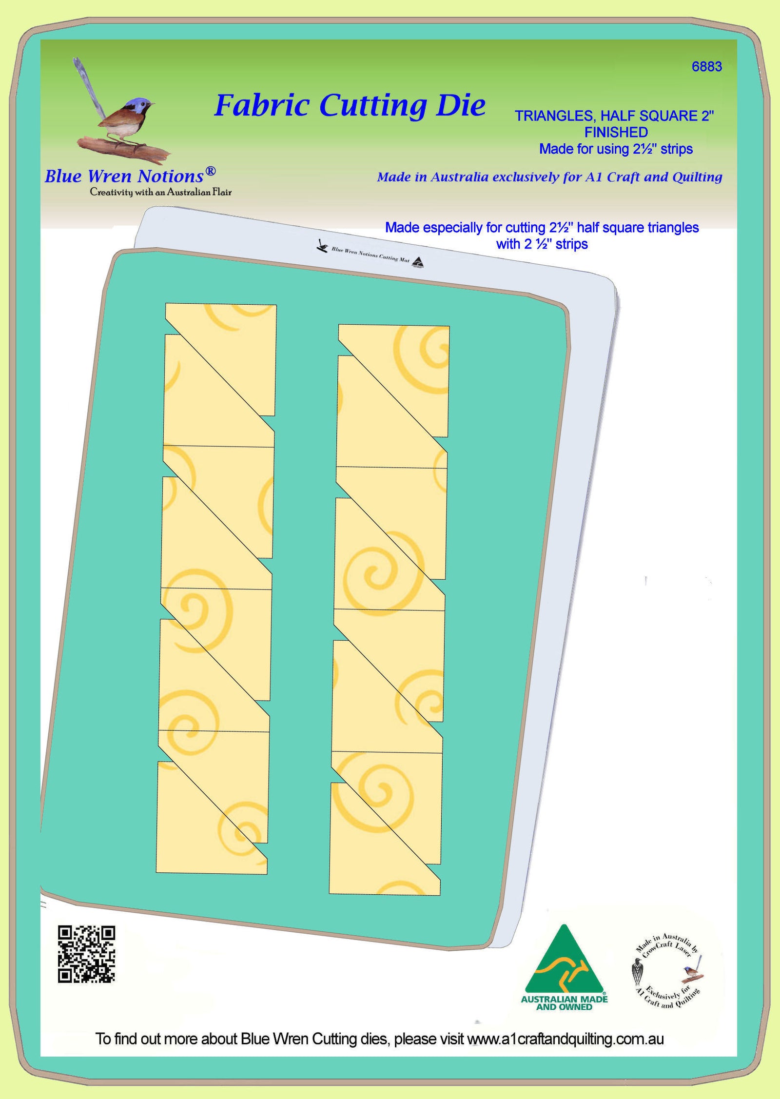 Triangle, Half Square 2½" cut, 2" finished - 6883 - Mat (2015) included.