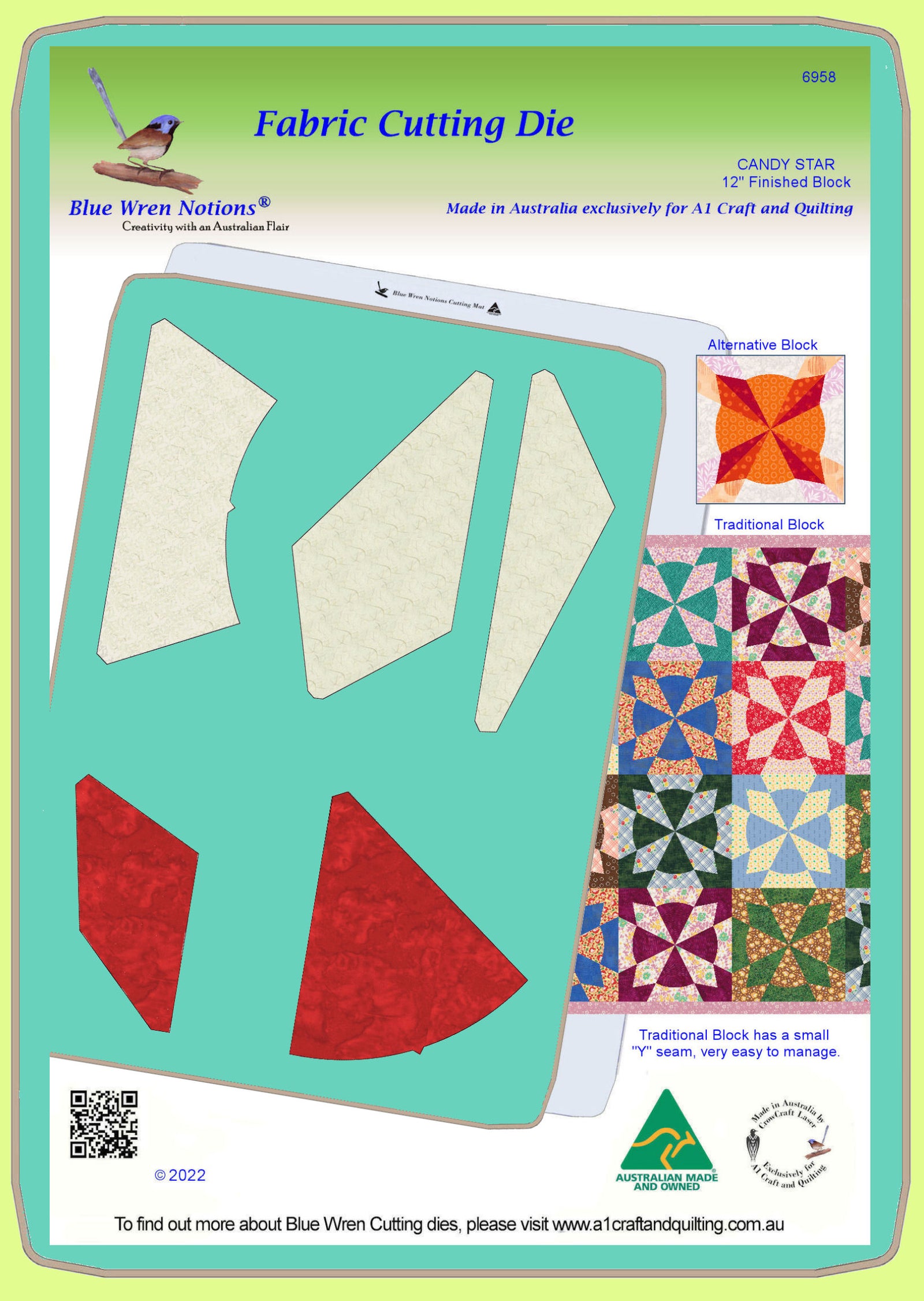 Candy Star - 6958 - makes a 12" finished - mat included