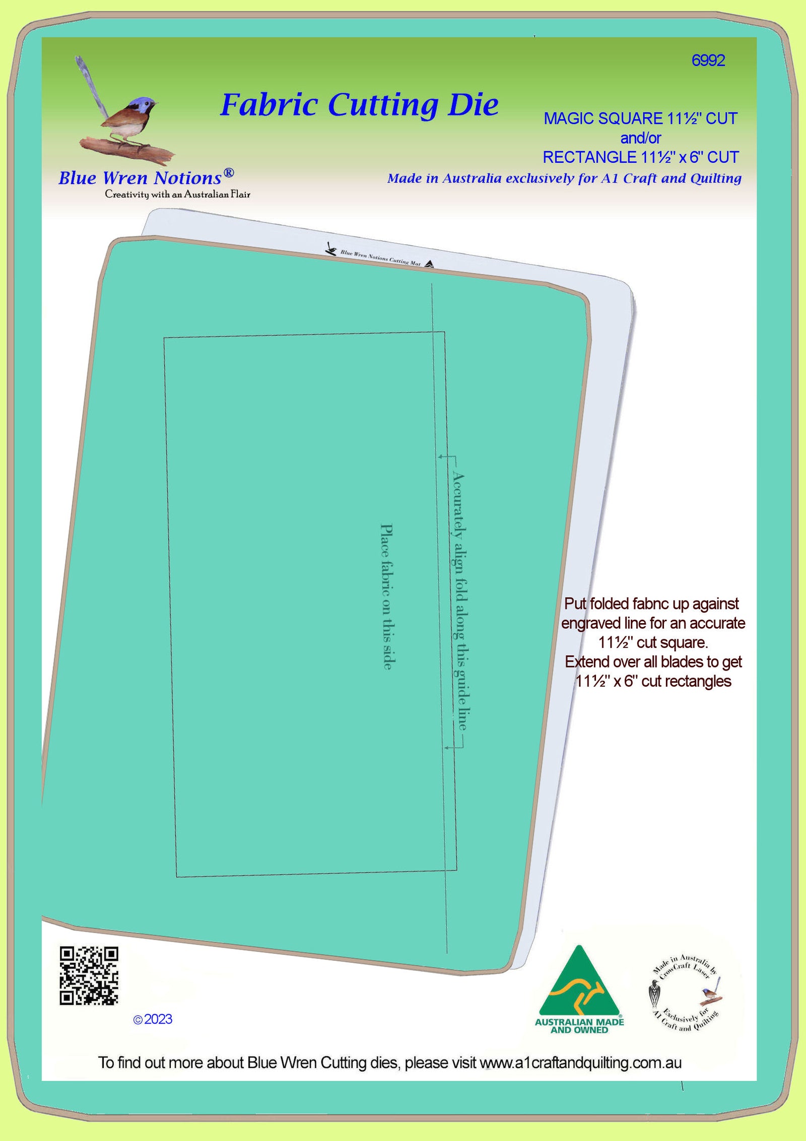 Magic Square 11½" cut  and/or 11½" x 6" cut - 6992 - Mat included