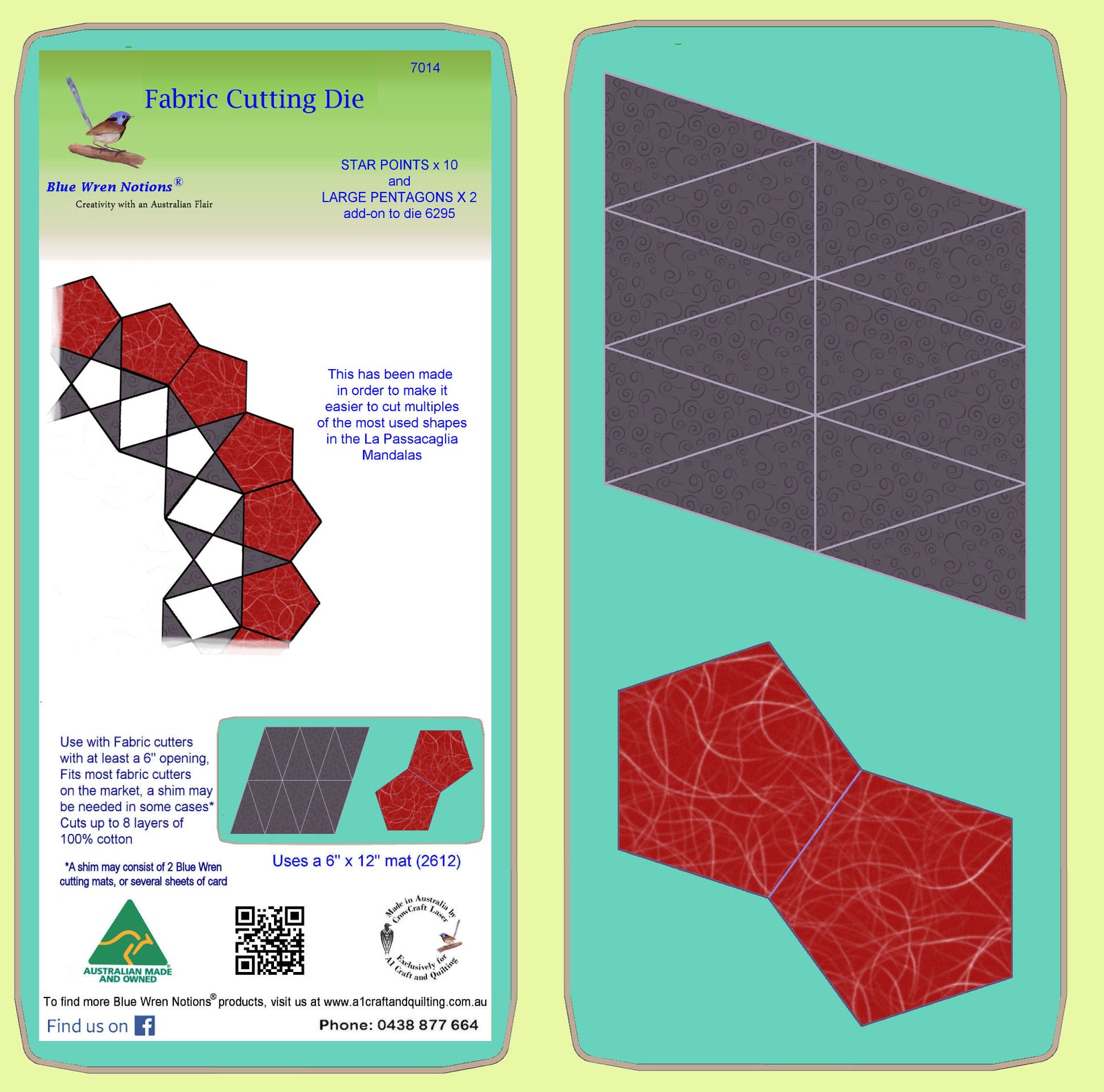 Star points x 12 and pentagon for La Passacaglia  - 8014, includes cutting mat