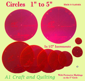Circle Set, 1¨to 5¨in half inch increments, 9 pieces CL2121