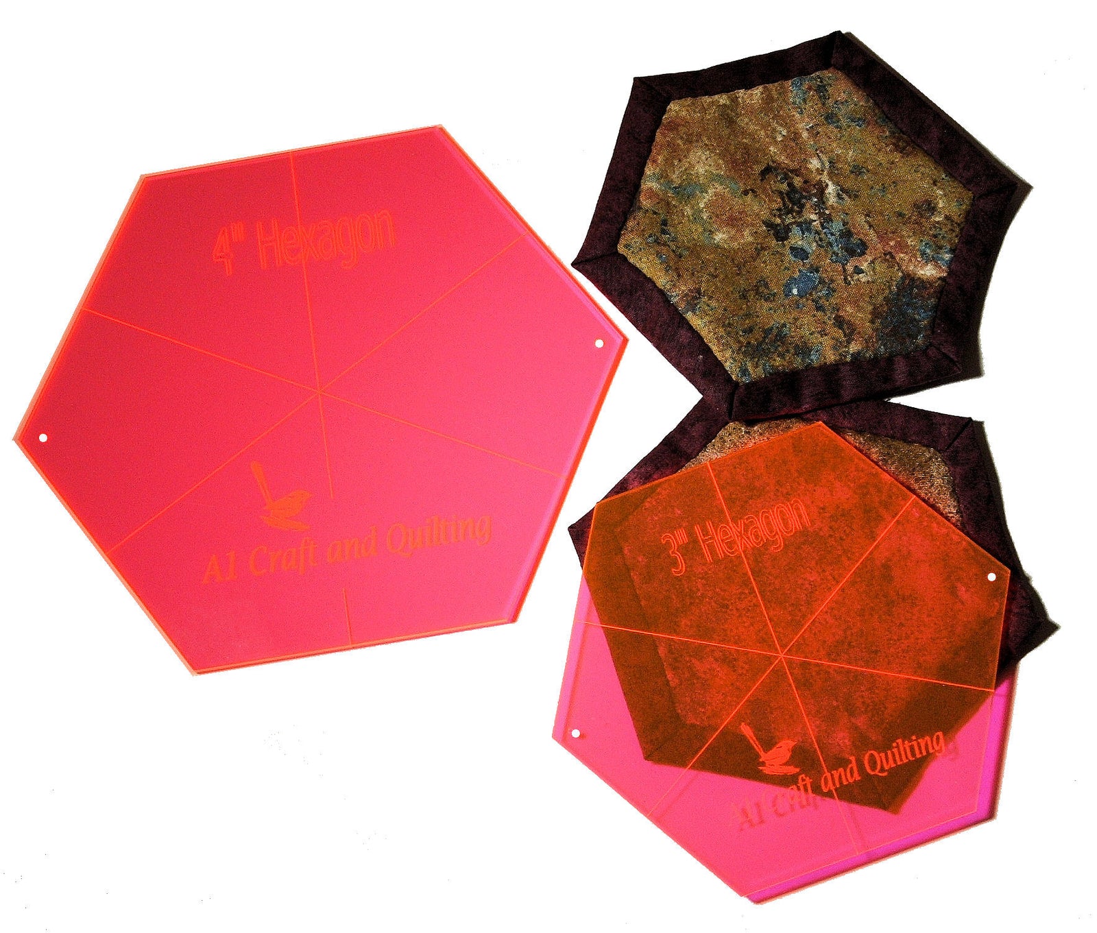 Hexagons (3" & 4") for Framed Hexagon Quilt as you Go