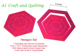 Hexagon, Nested 1" to 4"