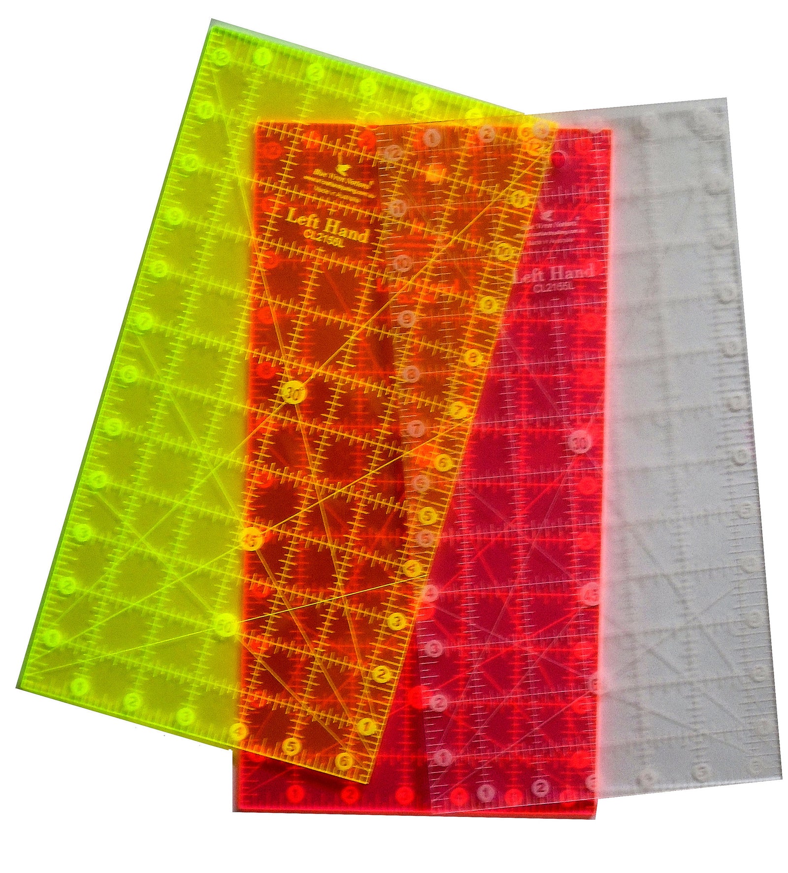 Ruler, Quilting - left or right handed -  6 1/2" x 12 1/2" with degrees marked