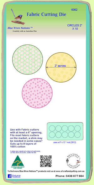 Circles 2" - Multi x 10  - 6062 - includes cutting mat