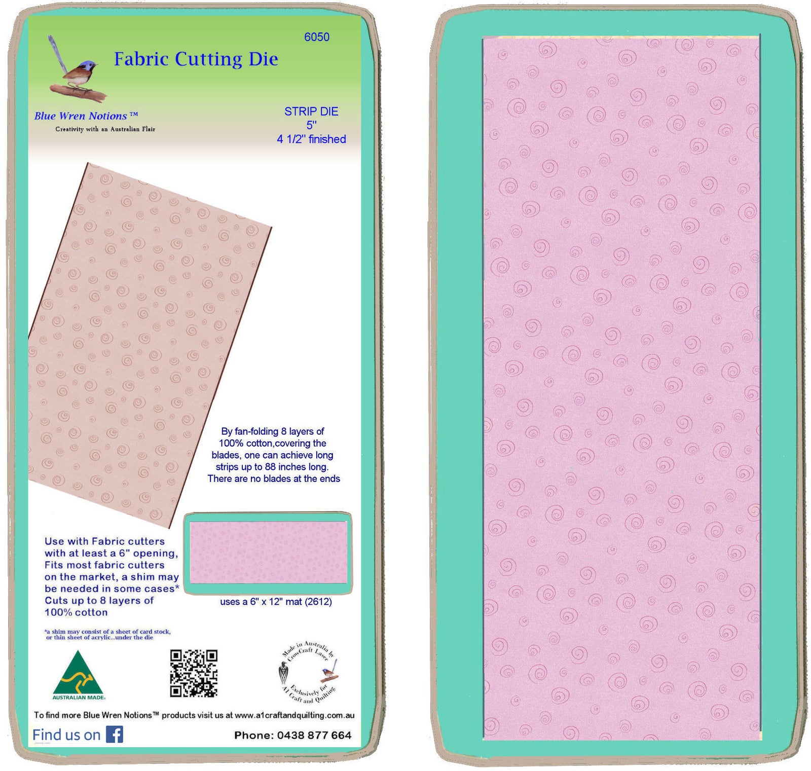 Strip die 5" (4 1/2" finished) - 6050 - includes cutting mat